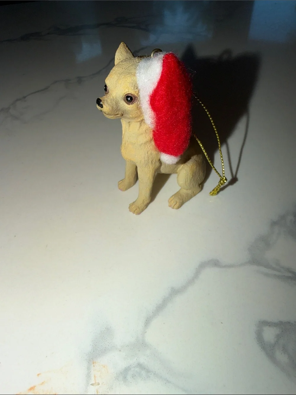 Chihuahua Christmas Tree Ornament with Santa Hat.American Canine Association.